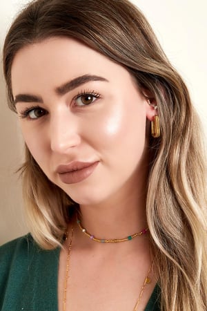 Perlenkette Goldfarbe Edelstahl h5 Bild3